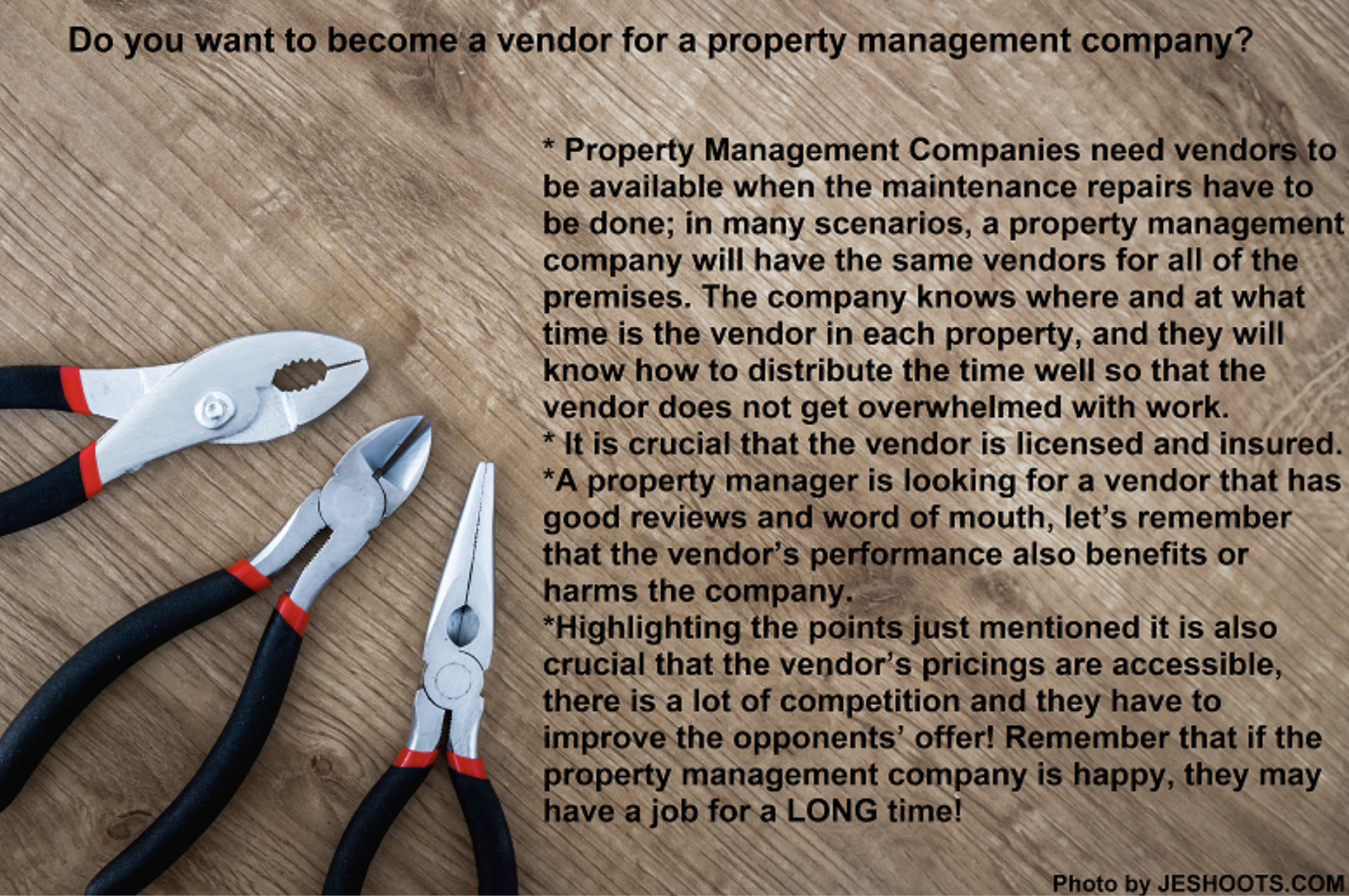 Do you want to become a vendor for a property management company?